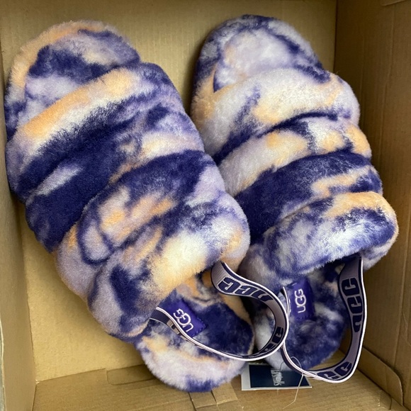 UGG Fluff Yeah fluffy slide in violet marble - Picture 12 of 12